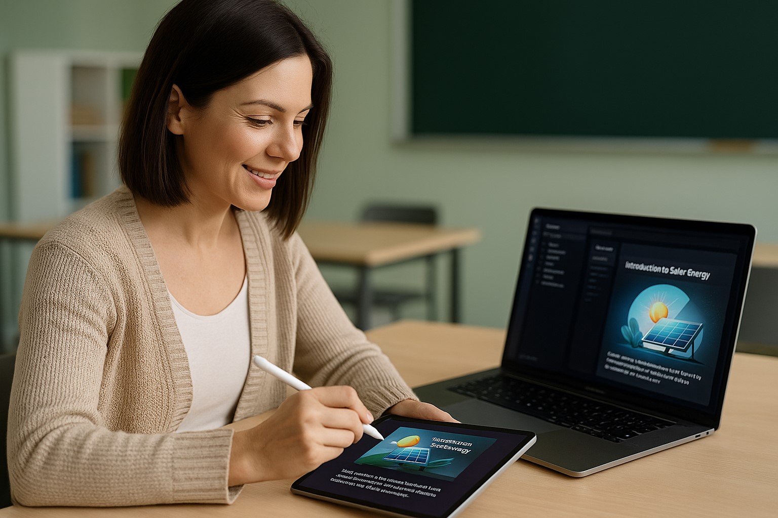Educator creating AI course