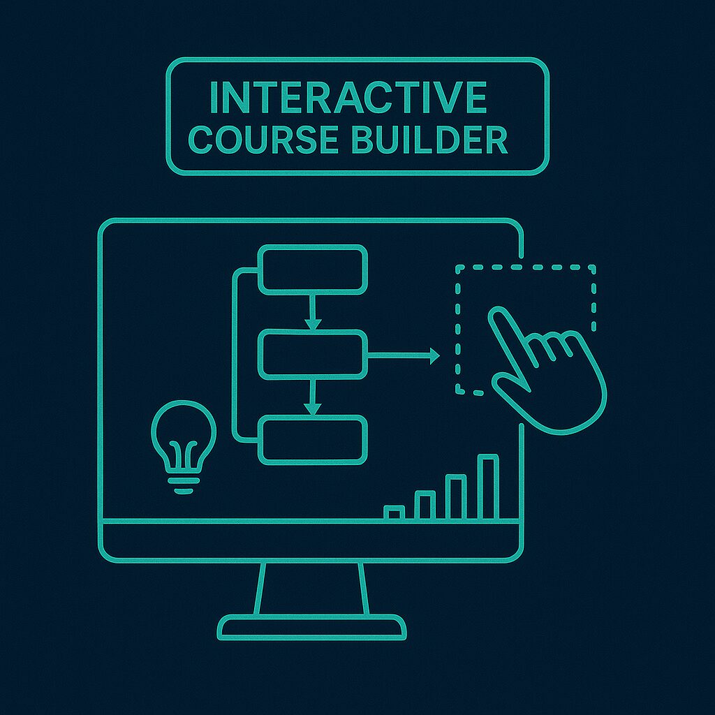 Interactive course builder with modules and quizzes