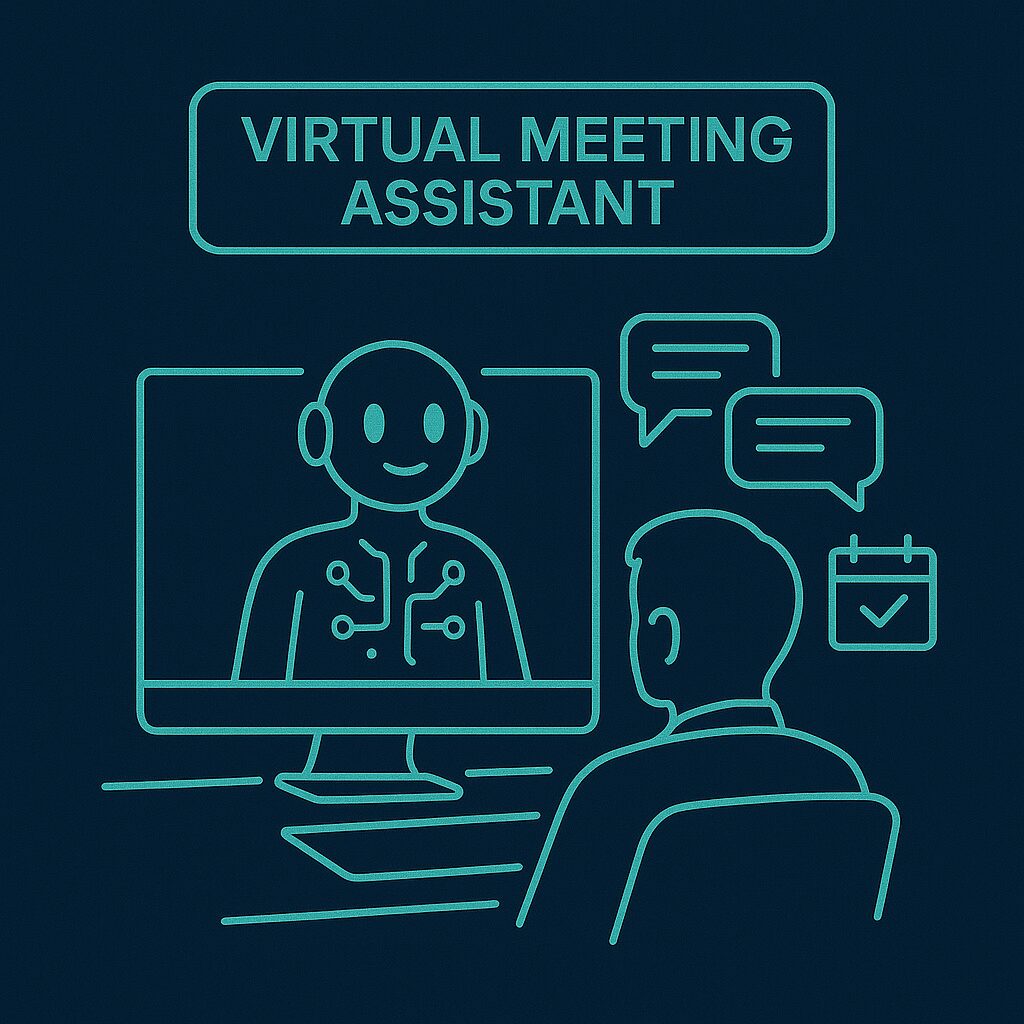 Virtual Meeting Assistant taking notes and action items